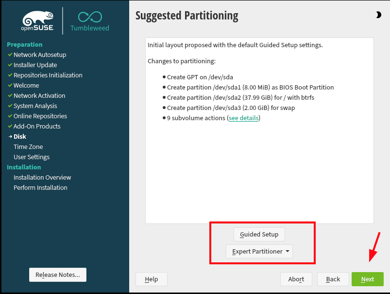 SUSE Partition